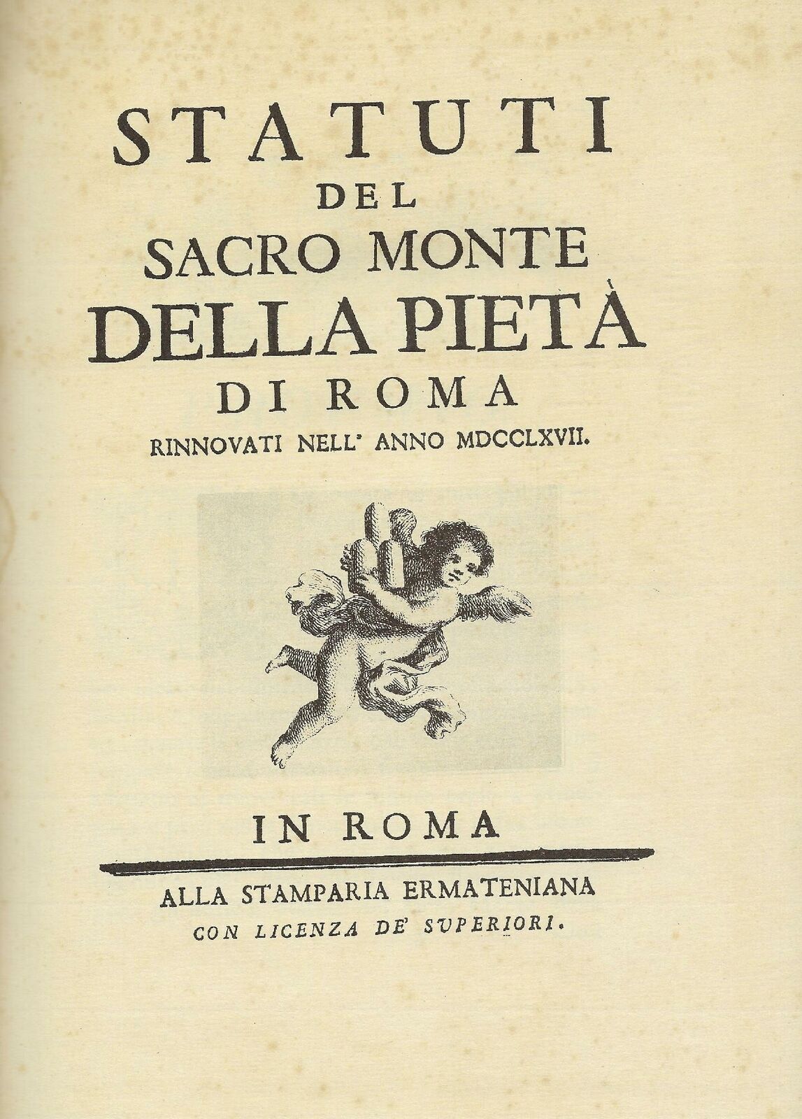 Statuti del Sacro Monte della Pietà di Roma