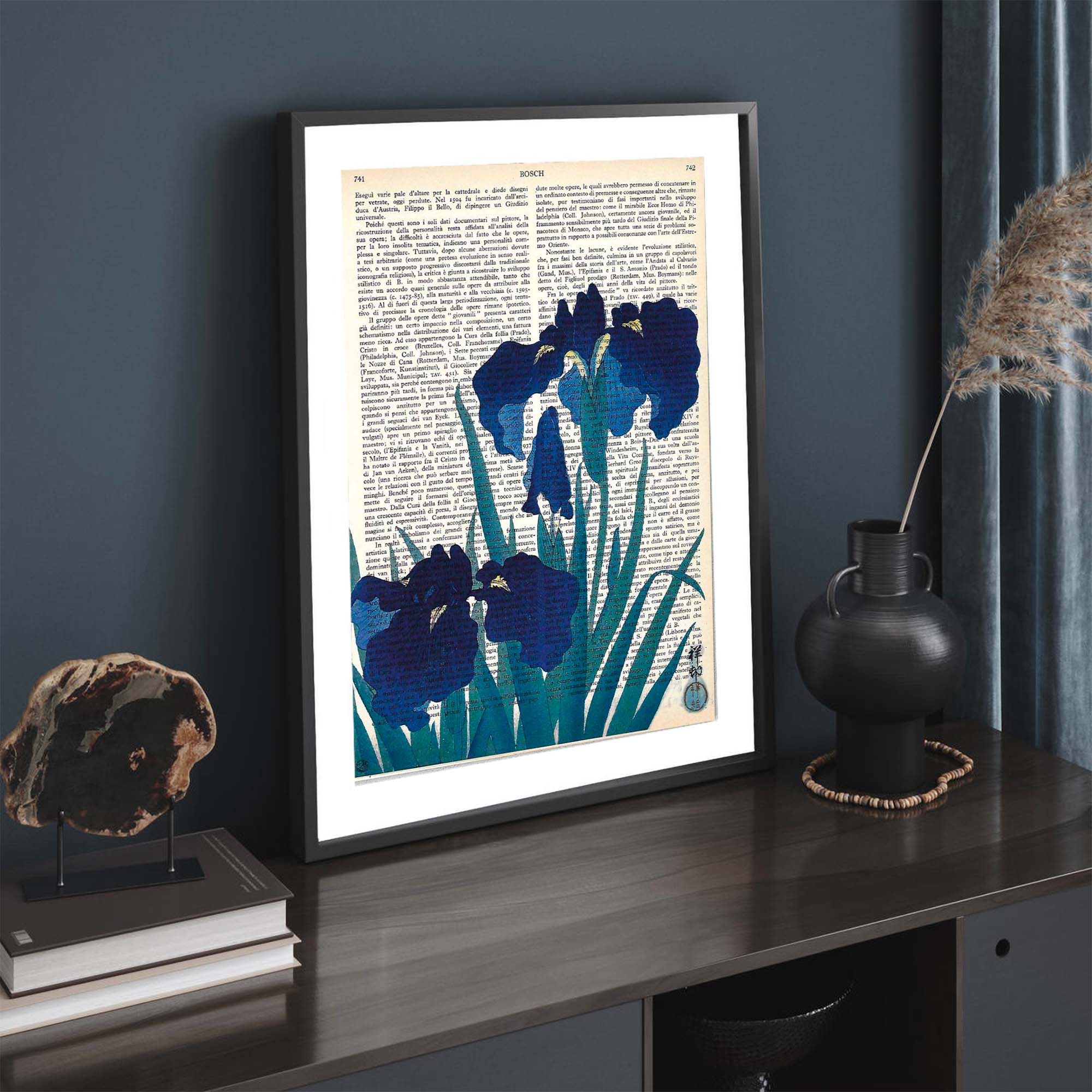 Mix-up: Blue Iris Flowers, Ohara Koson