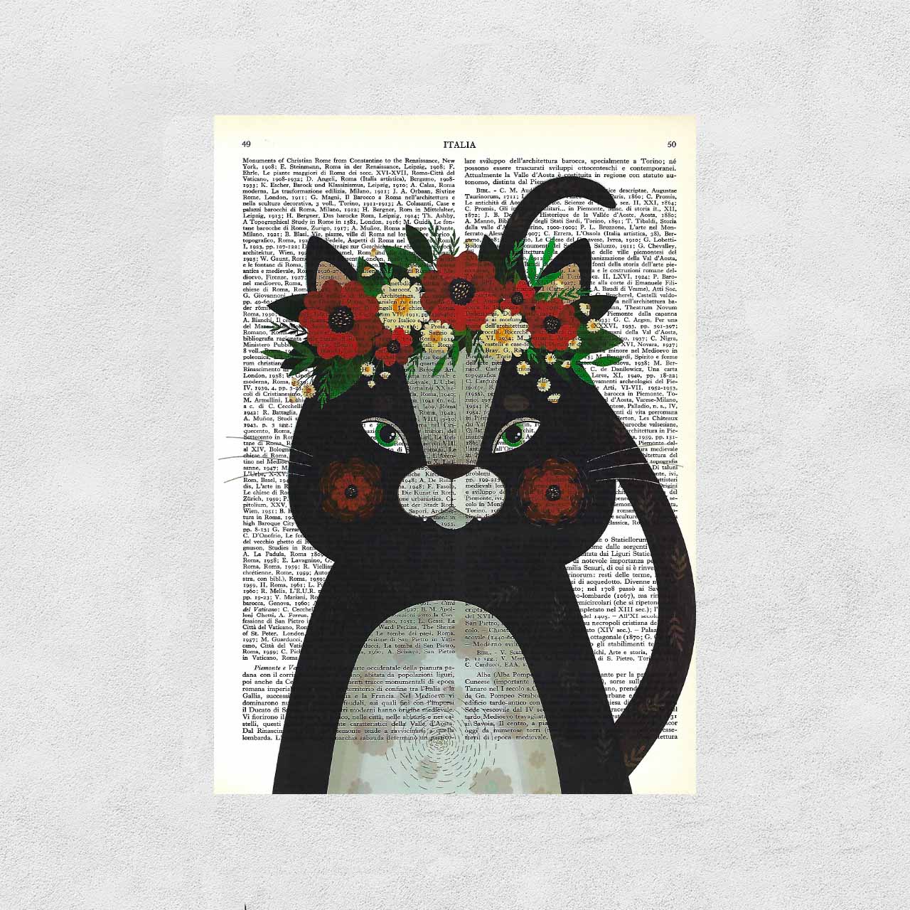 Mix-up: Cat with crown of flowers