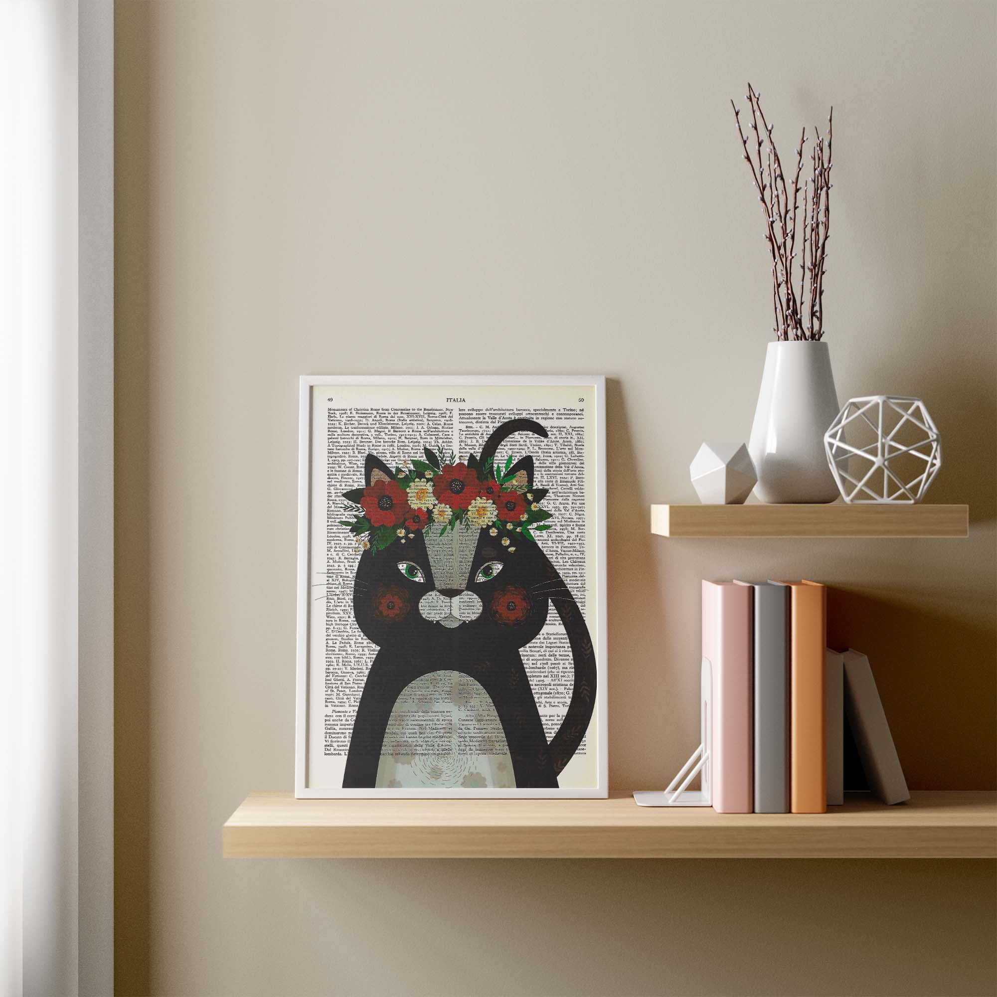 Mix-up: Cat with crown of flowers
