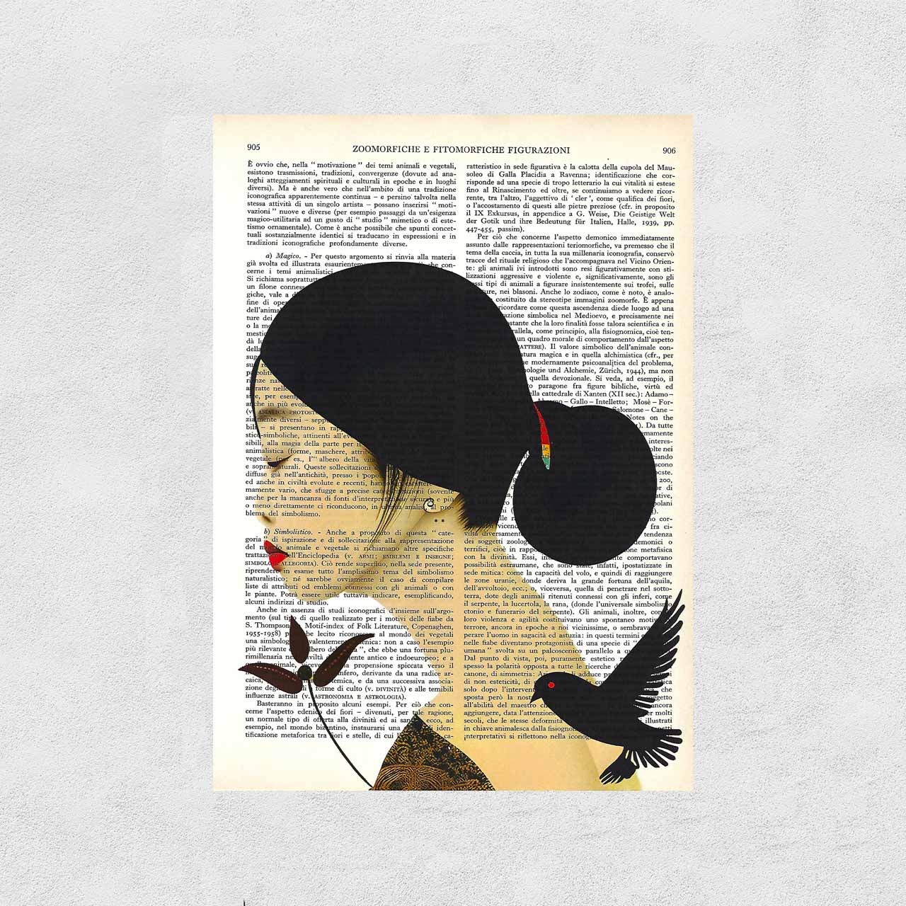 Mix-up: Oriental girl with birds